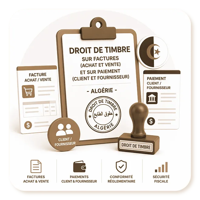 Droit De Timbre Sur Factures d'achat et Paiements fournisseurs - Algérie (CLS) (15.0, Communautaire)