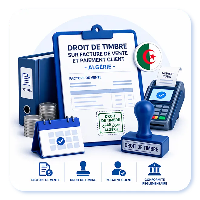 Droit De Timbre Sur Facture de Vente et Paiement client - Algérie (19.0, Communautaire)