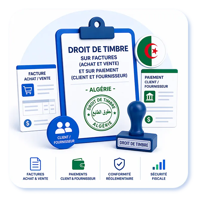 Droit De Timbre Sur Factures (Achat et vente) et sur Paiement (client et Fournisseur) - Algérie (19.0, Communautaire)