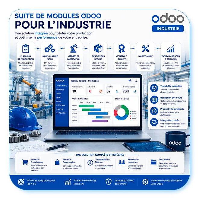 Odoo pour l’Industrie (19.0, Communautaire, Intégrale)